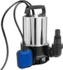 A submersible pump with a float switch and a multi-adapter for hose connection, shown against a white background. Produktbild-Vorschau