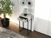 A narrow console table with an open drawer, a lamp, and a potted plant in a modern room setting. Anteprima dell’immagine prodotto
