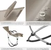 A collage of four images showcasing different features of a sun lounger. Produktbild-Vorschau