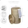 Wäschekorb Aufbewahrungskorb geflochtenFlechkorb Rattan 75L Produktbild-Vorschau 2