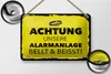 Blechschild Hund Achtung unsere Alarmanlage beißt 18x12cm Produktbild-Vorschau 2