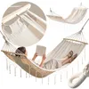 Robuste Gartenhängematte, beige Boho-Hängematte mit Produktbild-Vorschau 1