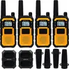 Four walkie-talkies and accessories are arranged on a white background. Produktbild-Vorschau