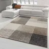Moderner Wohnzimmerteppich mit quadratischen Mustern grau Produktbild-Vorschau 1