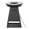 A black grill with a silver top and grate, shown from the front on a white background. Produktbild-Vorschau
