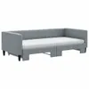 vidaXL Tagesbett Ausziehbar mit Matratze Hellgrau 90x190 cm Produktbild-Vorschau 3
