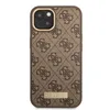 A brown Guess phone case with a repeating logo pattern. Podgląd zdjęcia produktu