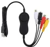 A USB video capture device with RCA connectors against a white background. Podgląd zdjęcia produktu