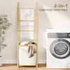 HOMCOM Badregal, 2-in-1 Badezimmerregal mit 3 Stangen Produktbild-Vorschau 4