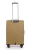 A tan suitcase with a retractable handle and wheels, shown from the back against a white background. Voir les images du produit