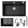 Granitspüle schwarz 70x45cm Set mit Küchenarmatur Produktbild-Vorschau 6