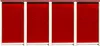 Four red garbage bins with white frames are shown side-by-side against a white background. Produktbild-Vorschau