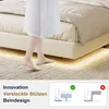 Letto imbottito 140x190 con luce LED USB, letto Anteprima dell’immagine prodotto 7