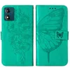 Lederhülle für Motorola Moto E13 Schmetterling Prägung Flip Produktbild-Vorschau 2