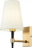 Wandlampe Metall Stoff E14 28 cm hoch in Messing Weiß Produktbild-Vorschau 1