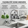 Küchenarmatur 360° Drehbar Wandmontage – Edelstahl Produktbild-Vorschau 4