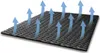 A black textured mat with blue arrows indicating airflow or breathability. Anteprima dell’immagine prodotto