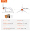 A wind turbine generator with its controller and accessories, along with a diagram showing its dimensions and specifications. Anteprima dell’immagine prodotto