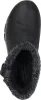 A top-down view of a black boot with a knitted gray cuff. Voir les images du produit