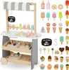 Holz-Eiswagen für Kinder mit Zubehör – Spielspaß auf Rädern Produktbild-Vorschau 1