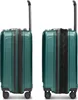 Two views of a green rolling suitcase against a white background. Podgląd zdjęcia produktu