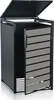 A trash can enclosure with the door open, showing the interior. Produktbild-Vorschau