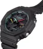 A close-up, angled view of a black Casio G-Shock watch against a white background. Podgląd zdjęcia produktu