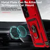 A red phone case with a ring holder is shown attached to a magnetic car mount inside a car. Produktbild-Vorschau