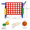 COSTWAY 4 in 1 Riesiges 4 Gewinnt Spielset mit 42 Jumbo Produktbild-Vorschau 3