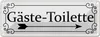 Blechschild  Gäste – Toilette rechts Pfeil, 27x10 cm, Produktbild-Vorschau 2