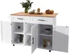 Esstischwagen Weiß 129x46(71)x91,5 cm mit Klapptischplatte, Produktbild-Vorschau 14