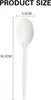 A white spoon with size dimensions indicated by lines and text. Produktbild-Vorschau