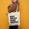 Eat Sleep Law Repeat Jutebeutel Stoffbeutel Student Lernen Produktbild-Vorschau 4