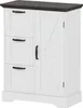 A white cabinet with a dark brown top and black handles, shown from a three-quarter angle. Anteprima dell’immagine prodotto