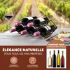 eluno Casier à vin pour 5 bouteilles, en métal et bambou, Voir les images du produit 2