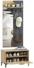 HOMCOM Garderobe Set, Garderobe mit Spiegel, Haken, Produktbild-Vorschau 1