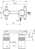 Technical drawing with dimensions of a plumbing fixture. Produktbild-Vorschau