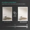 A comparison of a bathroom mirror's LED light intensity, showing it at 20% and 100%. Náhled obrázku produktu