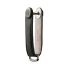 A black leather key organizer with a metal loop and a screw mechanism to hold keys. Produktbild-Vorschau