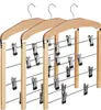 Relaxdays Rockbügel 3er Set, Hosenbügel Holz, 360° Produktbild-Vorschau 1