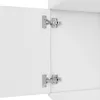 Close-up view of two cabinet hinges on white doors. Produktbild-Vorschau