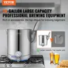 A large stainless steel brewing pot on a stove, with promotional text and comparison images. Voir les images du produit