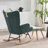 Sillón mecedora Merax con tapicería de bouclé y reposapiés, Vista previa de la imagen del producto 14