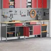 vidaXL Werkbank-Set 3 pcs Schwarz und Grau Produktbild-Vorschau 1