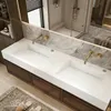 Badmöbel-Set mit Sinterstein-Doppelwaschbecken, verdecktem Produktbild-Vorschau 2