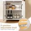 KOMFOTTEU Servírovací vozík s kolieskami, držiakom na Náhľad obrázku produktu 5