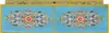 A decorative panel with two symmetrical floral designs on a light blue background, framed by yellow borders. Podgląd zdjęcia produktu