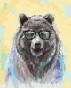 Zuty - Malen nach Zahlen - BÄR MIT BRILLE, 40x50 cm, mit Produktbild-Vorschau 1
