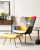 BELIANI Ohrensessel Patchwork/ Bunt Hocker Polsterbezug mit Produktbild-Vorschau 2