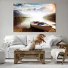 Bild auf Leinwand - Leinwandbild - Berge See Boot - Produktbild-Vorschau 6
